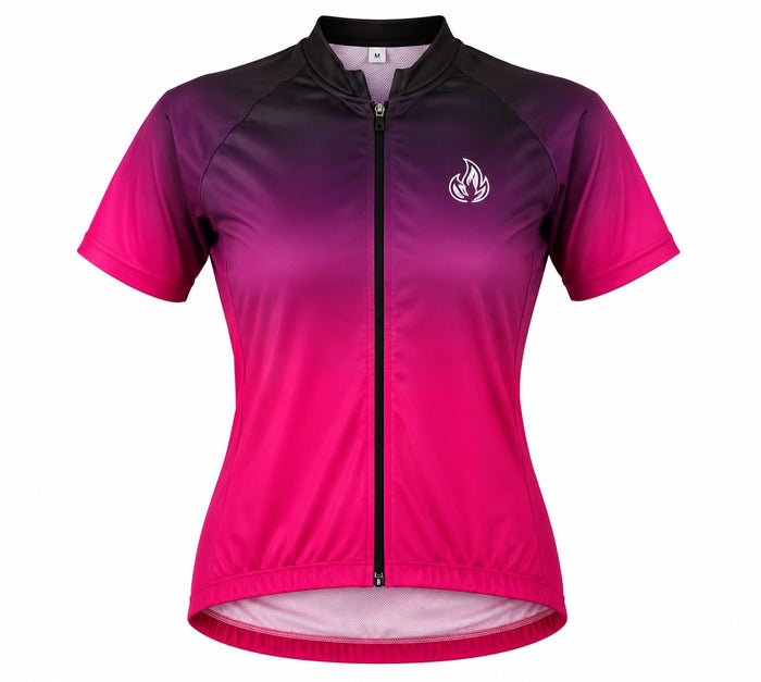 Camisa Ciclismo Filip Dillis Feminina Pink/Roxo/Preto - PINK/ROXO/PRETO / P
