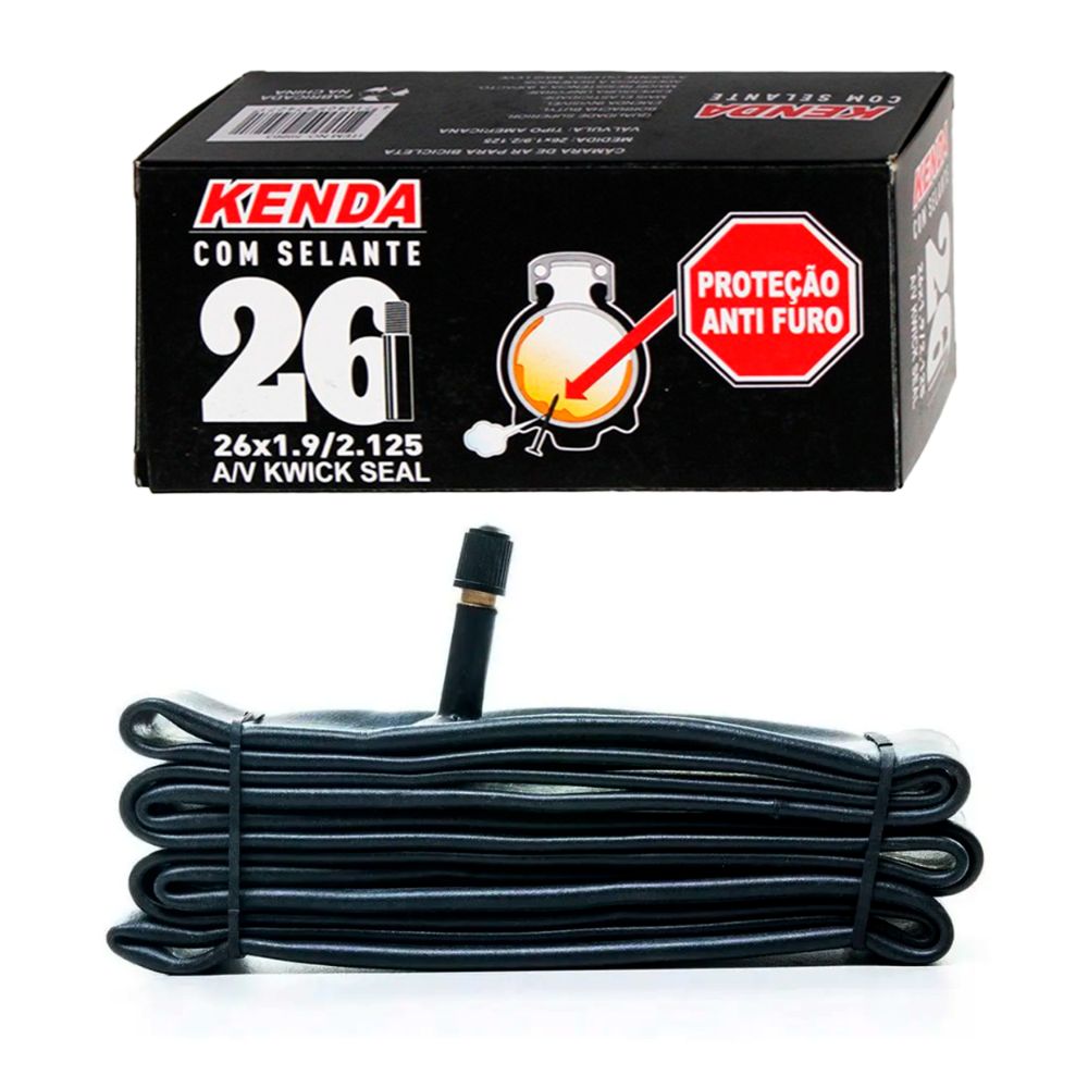 CÂMARA 26X1.9/2.3 KENDA C/ SELANTE ANTIFURO AV VALVULA GROSSA