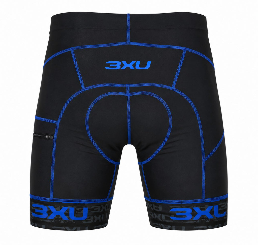 BERMUDA CICLISMO MASCULINA 3XU PRETO AZUL TAMANHO XG