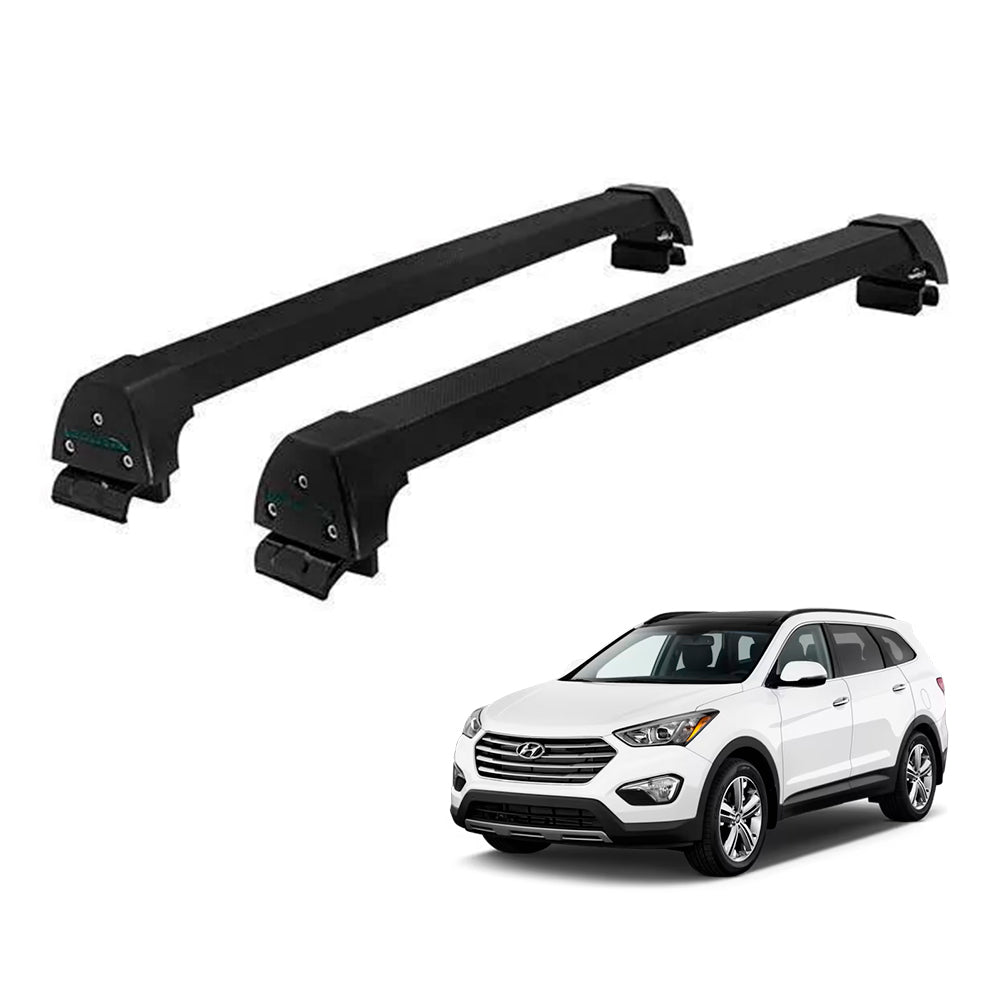 RACK LONG LIFE SPORT ALUM. PRETO P/ HYUNDAI GRAND SANTA FÉ C/ TETO SOLAR 2017+ (PSF) - PRETO