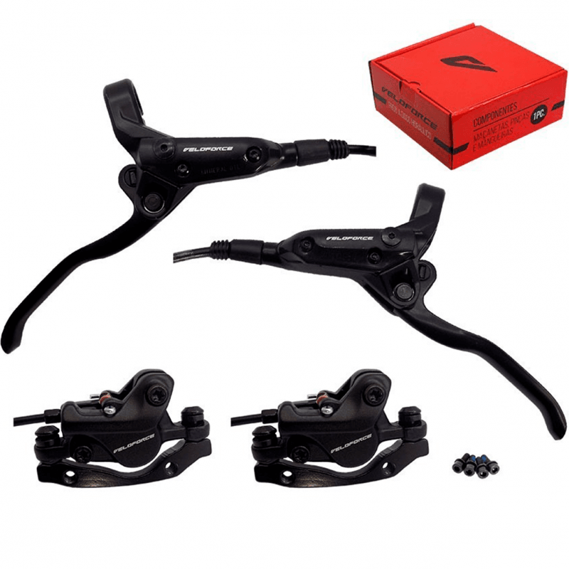 FREIO DISCO VELOFORCE HIDRÁULICO C/ FLUIDO MINERAL (PAR) - PRETO