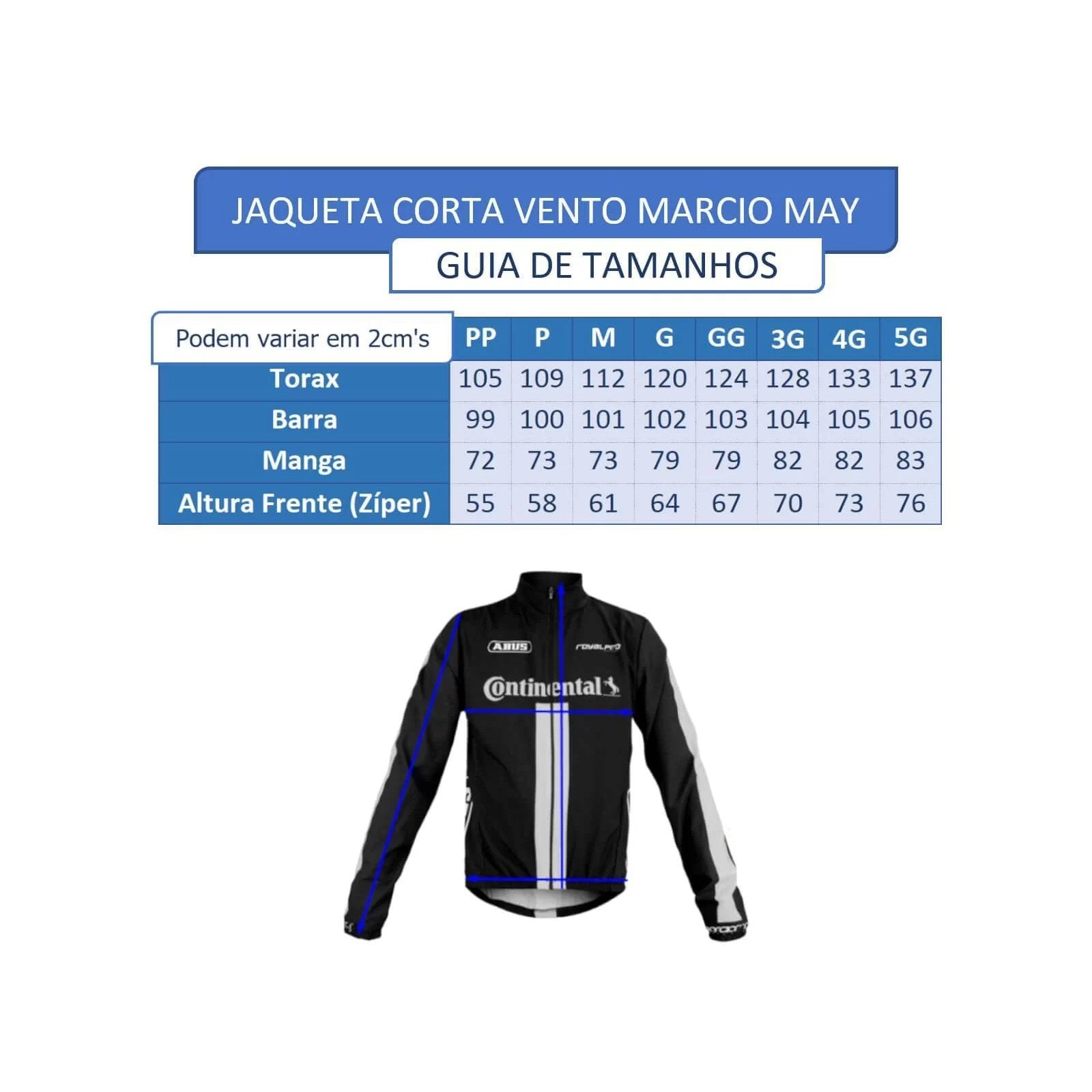 JAQUETA CORTA VENTO MARCIO MAY CONTINENTAL/TOPEAK