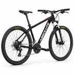 Projeto MTB Absolute Nero 5 XXL 23 preto, transmissão Shimano 24v e freios hidráulicos MT200 — vista traseira