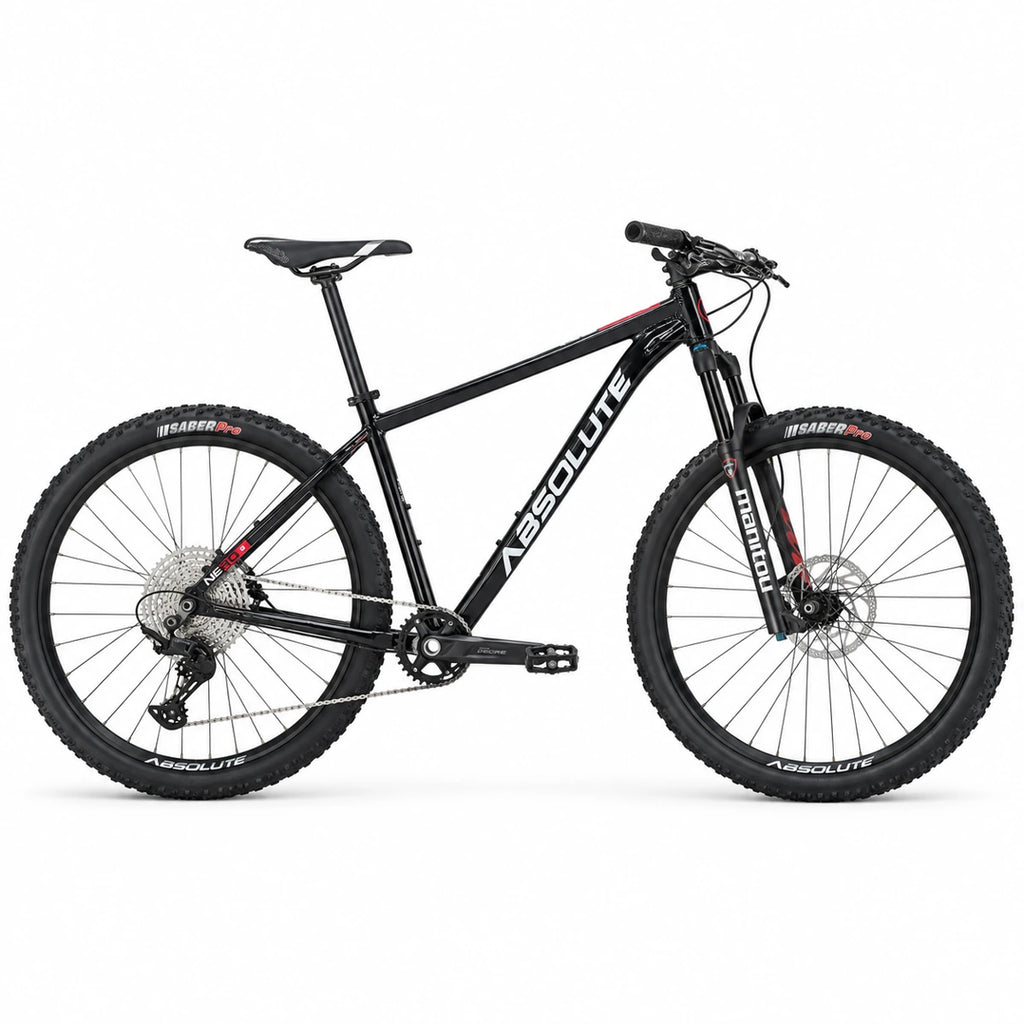 Projeto MTB Absolute Nero 5 XXL 23 preto, Shimano Deore 11v e Manitou Markhor — lateral