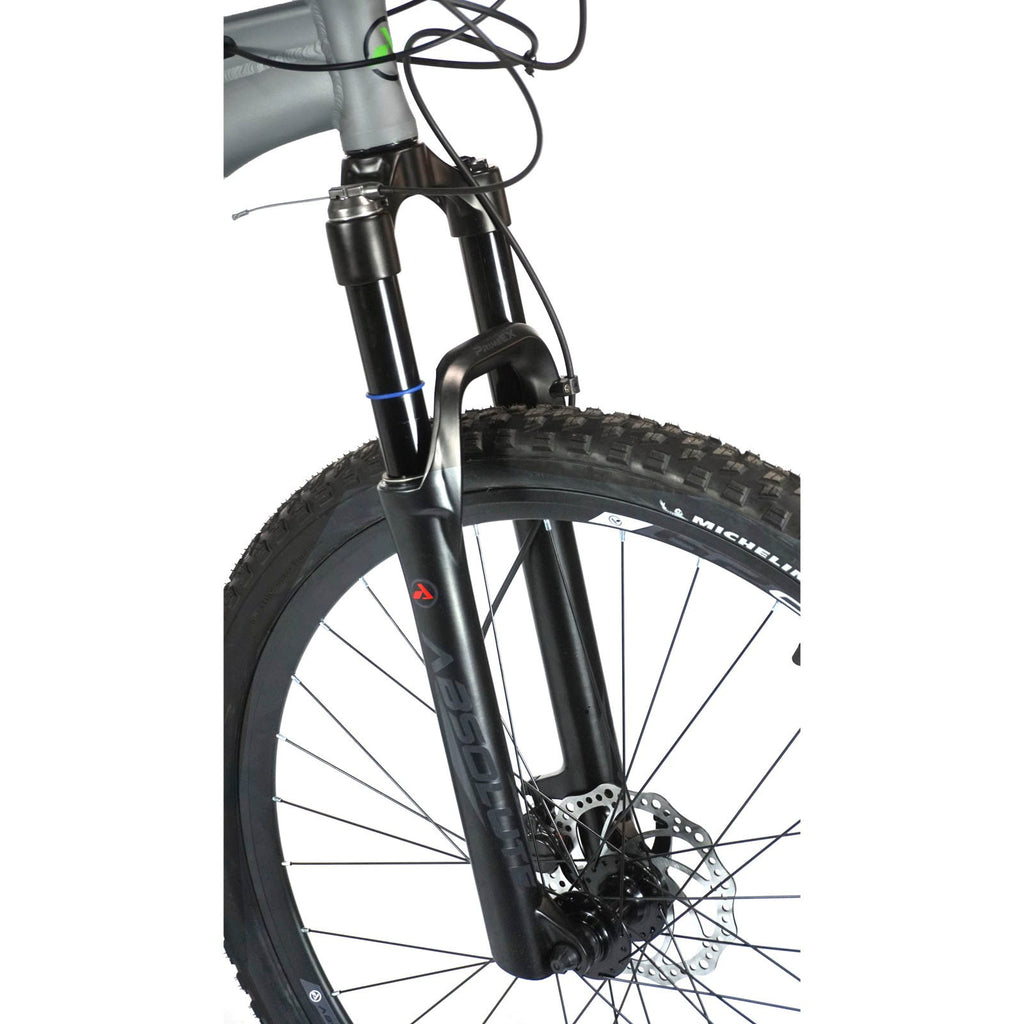 BICICLETA 29 ABSOLUTE WILD PRO 11V HIDRÁULICO C/ TRAVA - PRATA/VERDE - (M - 17)